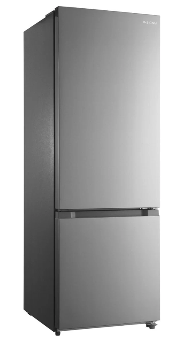 Insignia - 10 Cu. ft. Top-Freezer Refrigerator with Reversible Door - Stainless Steel Look