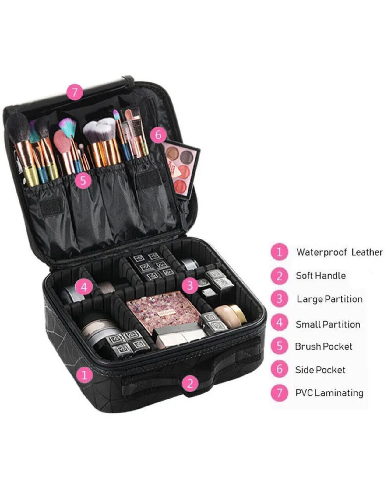 Make Up Vanity Case Storage Organizer Cosmetic Travel Beauty Bag pink
