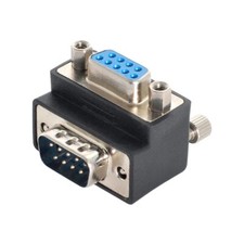DB9P 90 Degree Up Angled Gender Changer D-Sub 9Pin RS232 Male to Female Conne...