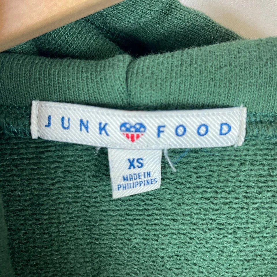 Sudadera pulóver con capucha verde Green Bay Packers de comida chatarra para mujer talla XS Foto 4 de 4