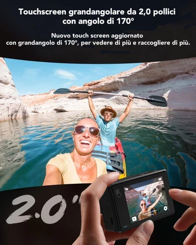 COOAU Nuova Action Cam 4K WiFi 24MP Touch Screen 40M con EIS Stabilizzazione - Foto 3 di 8