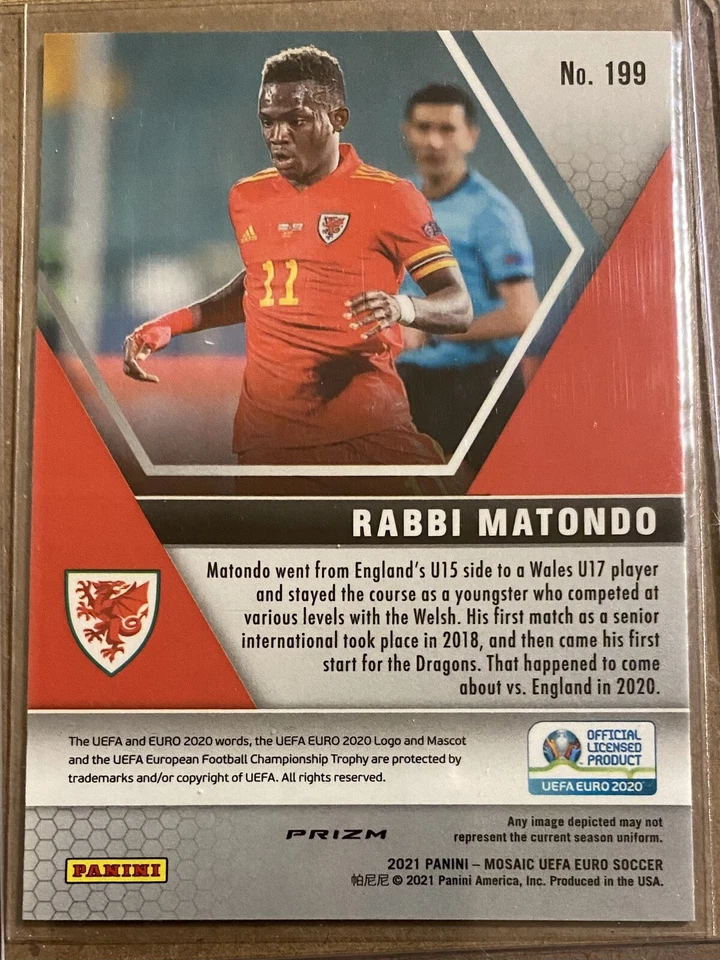 Rabbi Matondo 2021 Mosaic UEFA Euro #199 Red Pulsar Prizm - Image 2 of 2