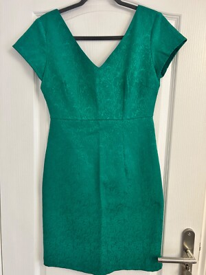 Noa  Womens Green  Dress Size Small V Neckline Zip Closure