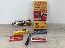 Vintage Schick 66 Eversharp Injector Razor Molle Shaving Cream Promotional Lot