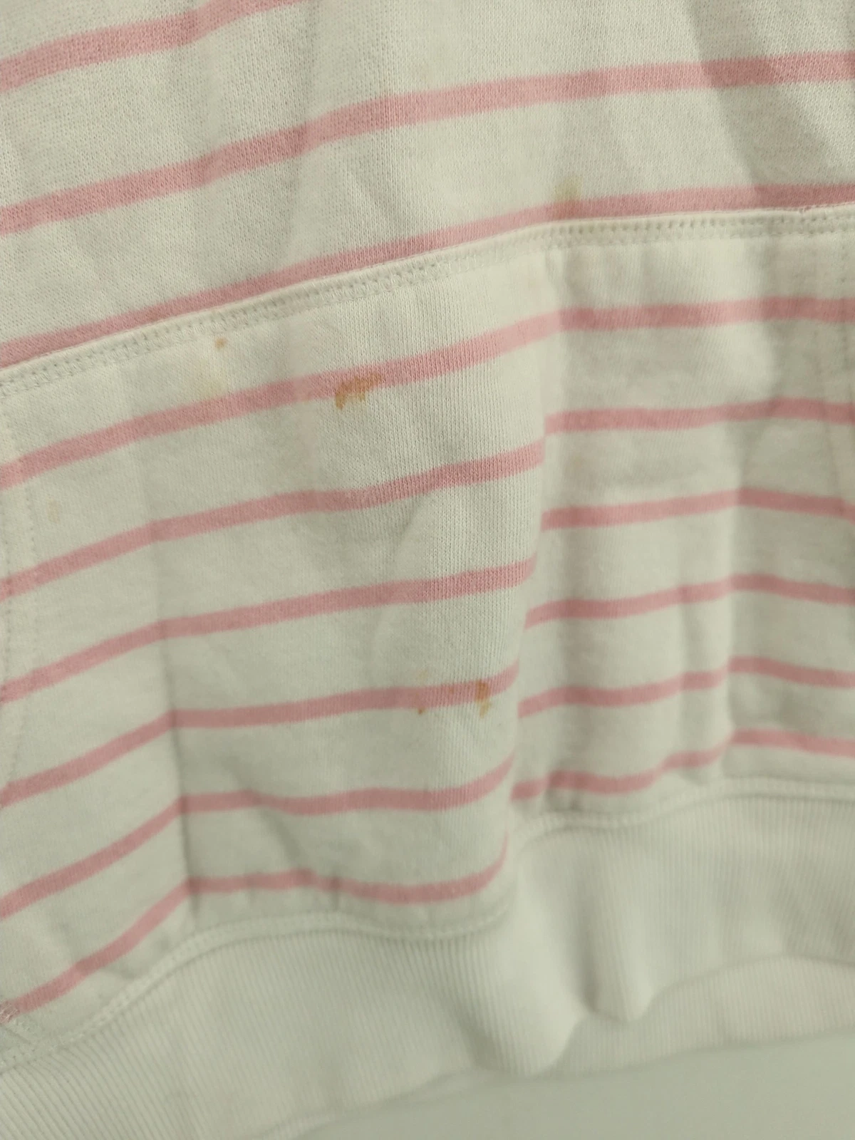 VETEMENTS Crew Clothing Felpa Donna con Cappuccio UK 14 Panna Rigato 100% Cotone Pullover