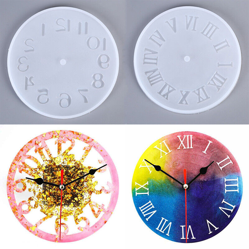 2pcs/Set Silicone Mold Clock Resin Epoxy Mold For DIY Home Decor Making Tool