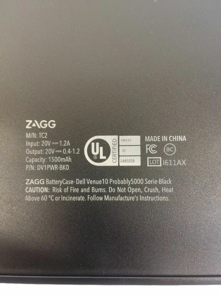 Zagg Battery Case  Dell Venue Pro 5000 Series Black *New* - Image 3 of 4