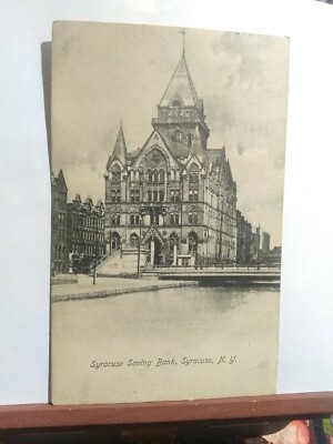 Vtg Postcard. Syracuse savings bank, syracuse, New York ,built in 1876, Gothic