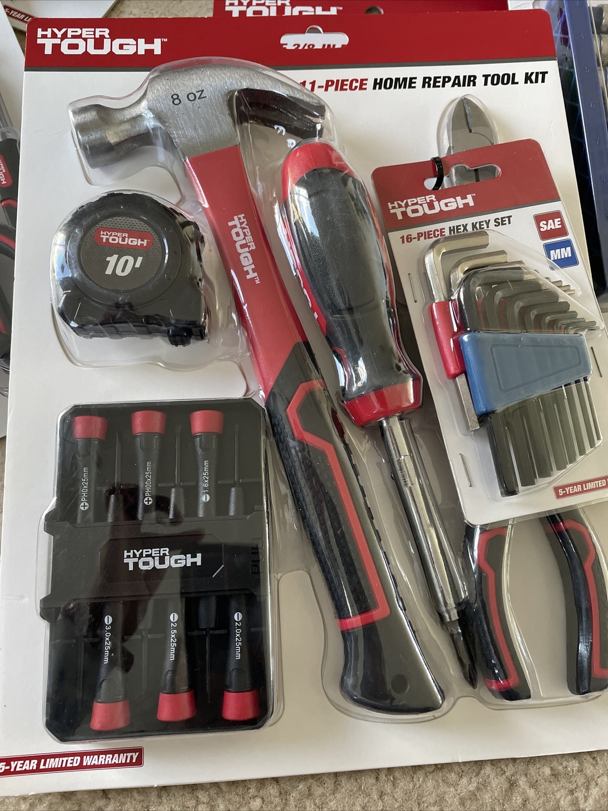 Hyper Tough 11pc Home Repair Tool Kit including Pliers, Hex Keys and More eBay