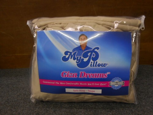 NEW /MY PILLOW GIZA DREAMS TAUPE SPLIT 
