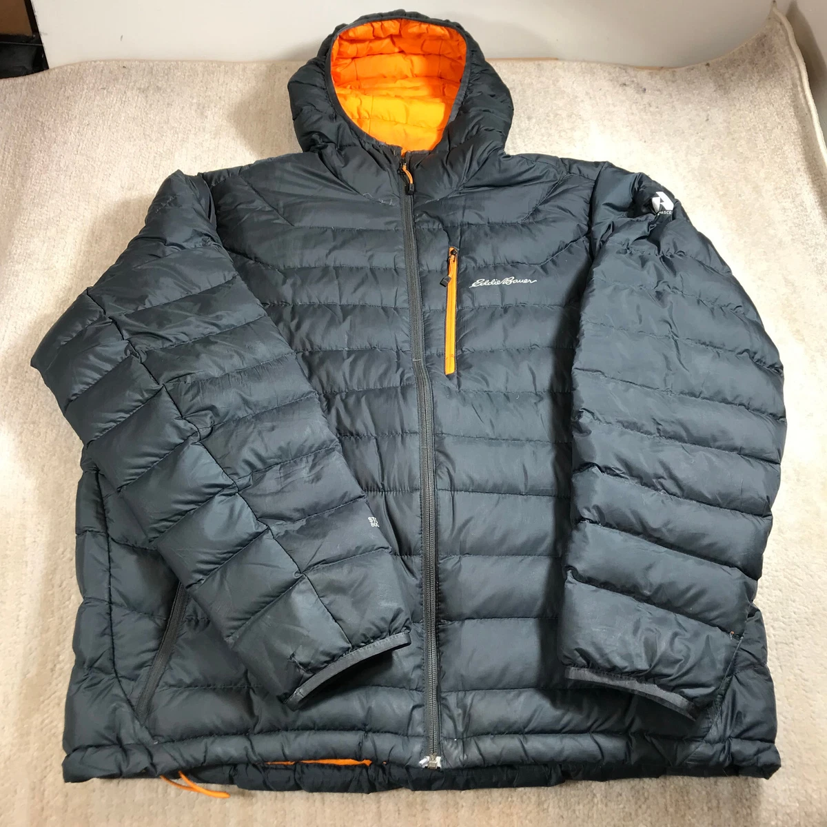 Eddie Bauer Jacket Mens Extra Large Orange 800 Stormdown First Ascent Hooded  | eBay