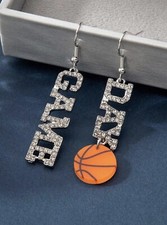 Basketball Game Day Bling Dangle Posts Earrings New
