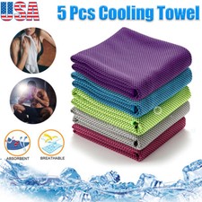 5 Pack Cooling Towel Ice Cold Instant Running Jogging Gym Chilly Pad Sports Yoga