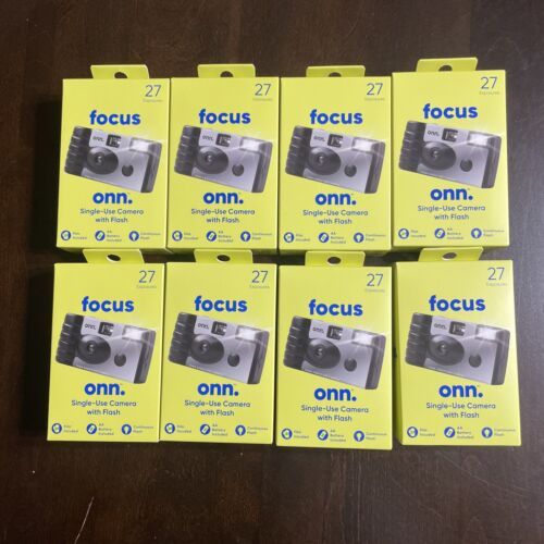 Lot Of 8 Onn One-Time-Use 35mm Camera With Flash All New In Unopened Boxes!