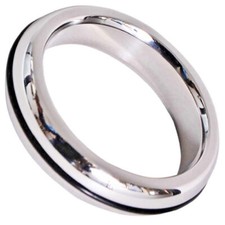 Donut Ring with Black O-Ring - 316L Surgical Steel Head Ring For Men