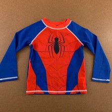 Marvel Spiderman Toddler Size 2T Long Sleeve Pullover Rash Guard Swim Shirt New