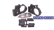 RPM Gearbox Housing and Rear Mounts, Black: Traxxas 2WD Vehicles RPM73612 HH