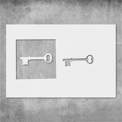 Skeleton Key Mylar Stencil Template Reusable for Wall Art, DIY Crafts, Fabric Pa