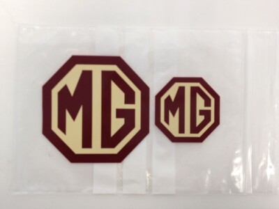 MG ZT-T MK1 Estate vorne hinten neu Abzeichen Einsätze 59 mm/45 mm Logo burgundfarben creme  