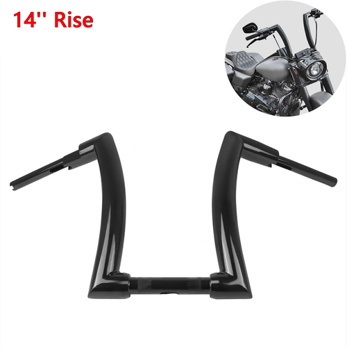 Manillar colgante negro mono 14"" para Harley Softail Slim Sportster Dyna FL - Imagen 16 de 18