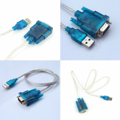 US 2 Pcs DB9 RS232 Serial To USB 2.0 Converter 9 Pin Adapter Cable Android Mac