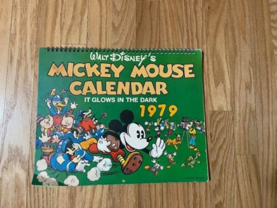 Vtg 1979 Mickey Mouse Calendar (Glows in the Dark)