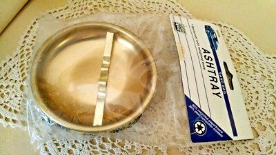 SAND BAG ASHTRAY NOS 1991 YELLOW BLUE PLAID CUSTOM ACCESSORIES 93333 TAIWAN ROC.