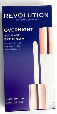 Revolution UK Skincare Overnight Squalane Eye Cream Vegan Cruelty Free .30oz/9ml