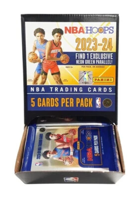 2023 2024 Panini Hoops NBA Basketball Gravity Feed Box 48 Packs Neon Green