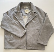 American Vintage Long Sleeve Cotton Jersey Blazer Jacket Grey Sz M-l
