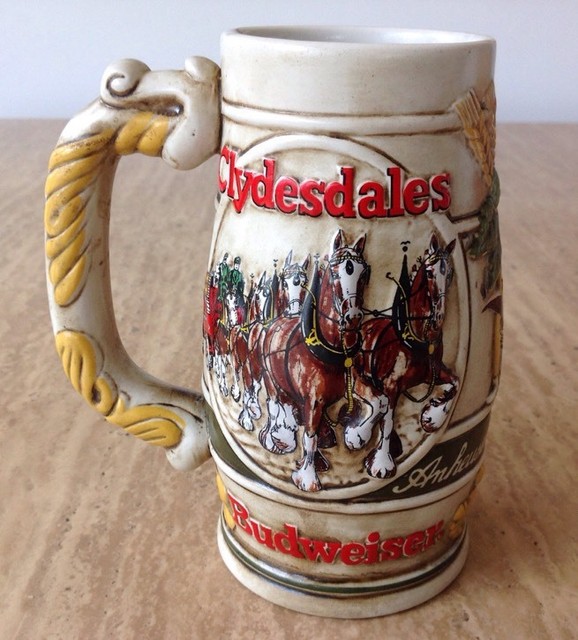 Budweiser Clydesdales Stein Mug by Ceramart Anheuser Busch Collectible
