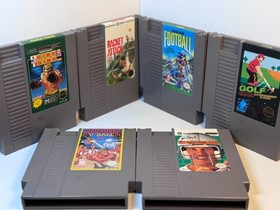NES Sports Game Lot of 6 - Ring King, Golf (5-Screw), Super Spike V'Ball
