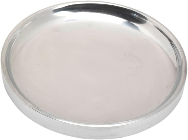 Kerzenteller Rund Ø10Cm Aluminium Poliert Untersetzer Dekoration Stumpenkerzen 1-image