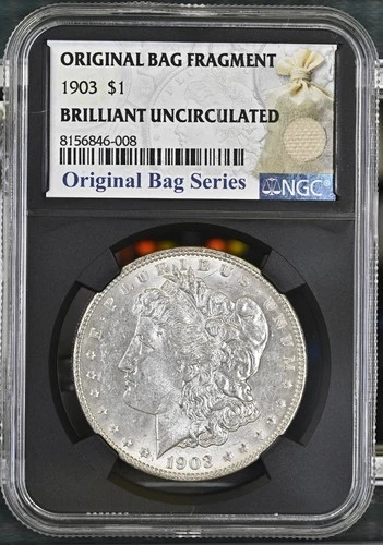 1903 P Morgan Silver Dollar NGC BU - Bag Series Relic Label 008