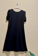 Band New Loft Women’s Black Knit Ruched  Sleeve  causal dress Regular 0