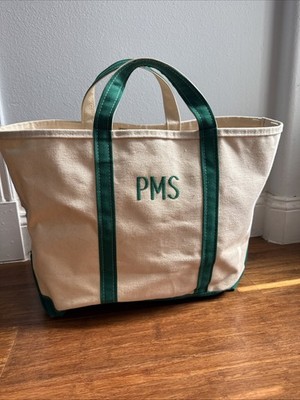 Vtg LL Bean Boat Tote Canvas Crinkle Heritage 80s Made in USA 23 X 12