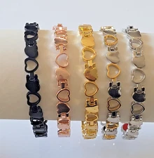 Heart Shape Magnetic Bracelet Arthritis Pain Therapy Link Bracelet - CLOSEOUT