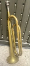 Original WW2 World War U.S. Army Regulation Brass Bugle w/Mouthpiece USA