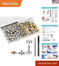 Sleek 90 PCS Stainless Steel Snap Fastener Kit for Tents and Awnings - Easy Use