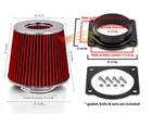 Mass Air Flow Sensor Intake Adapter + RED Filter For 94-04 Mustang 3.8L V6