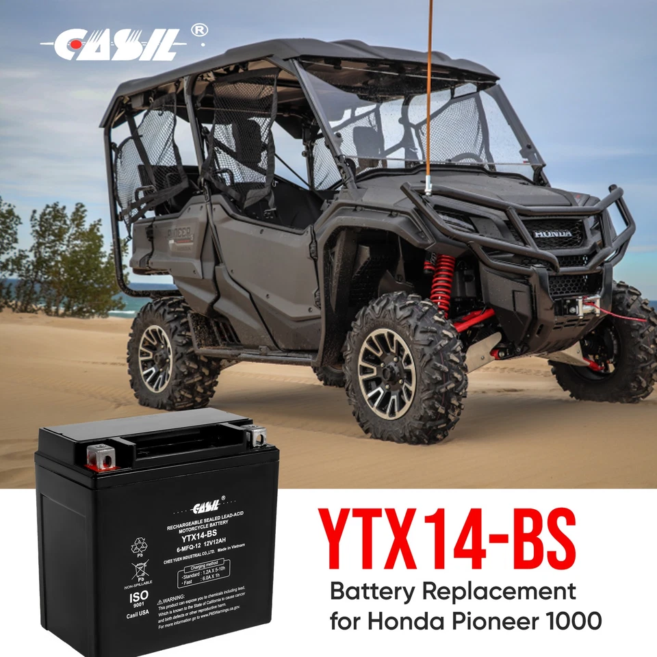 YTX14-BS Motorcycle Battery for KAWASAKI 1100CC Ninja ZX-11 (CN) 1993 - 1994 - Image 2 of 4