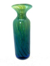 Studioglas Vase, Design Michael Harris, Ming Pattern Stil, Mdina Glass, Malta 70