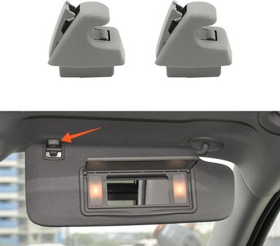 2PCS Sun Visor Retainer Clips Car Bracket Holder for Silverado Tahoe Sierra Gray
