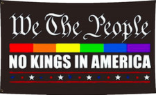 No Kings in America Flag 2X3Ft,Flags with 2 Brass Grommets,Durable Polyester. B