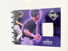 2002 Upper Deck Diamond Connection Luis Gonzalez /775 Game Worn Jersey D’Backs