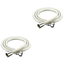 Set of 2 Plastic Tubing Shower Pipe Bathroom Connection Tube Hose