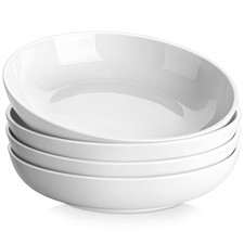 10" Large Pasta Bowls, 56 OZ White Salad Bowls Soup Bowls, Porcelain Serving ...