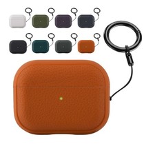 For Airpods Pro 3rd Pro 2nd 4th 3rd Gen Leather Case Soft TPU Cover w/ Keychain