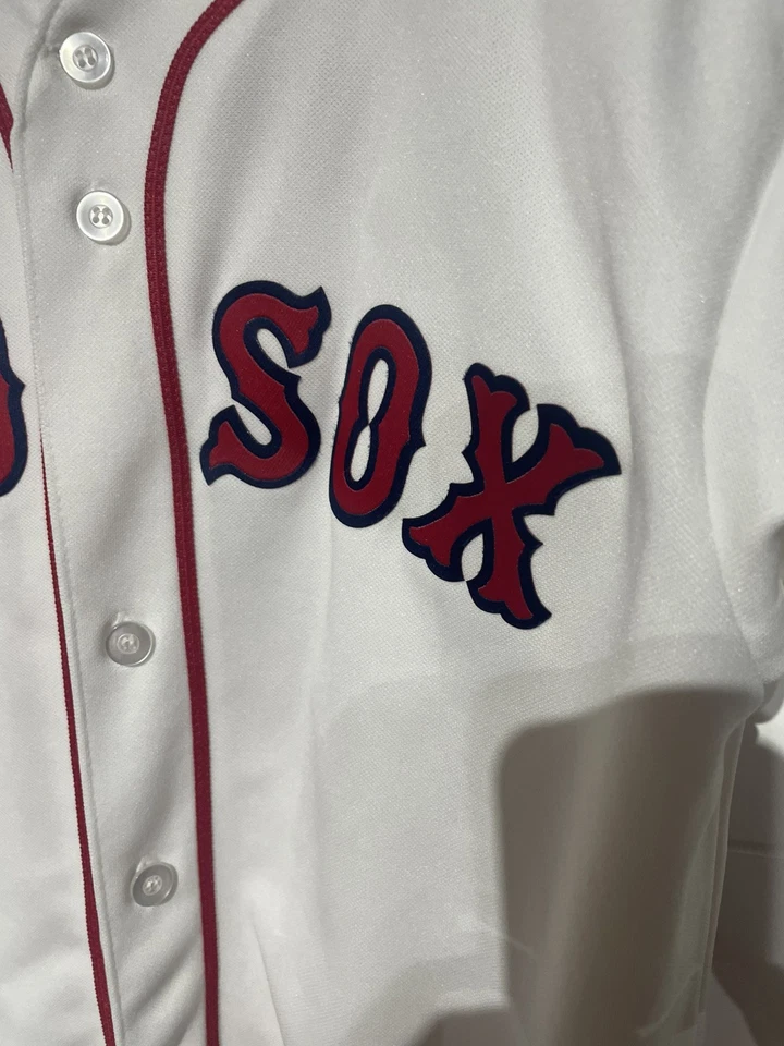 Jacoby Ellsbury Jersey Youth XL White Majestic Boston Red Sox Read - Image 3 of 4