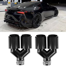 For Lexus LC 500 IS 300 350 2.5" Inlet to 4" Outlet,Carbon Dual Exhaust Pipe Tip